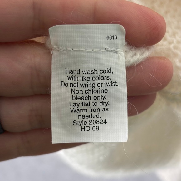 Y2K J Crew Shawl Collar Fisherman Sweater Medium Cream Tunic Beachy Old Money - Picture 8 of 9